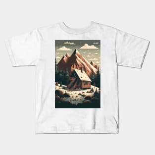 Mountain Cabin Dreams Kids T-Shirt